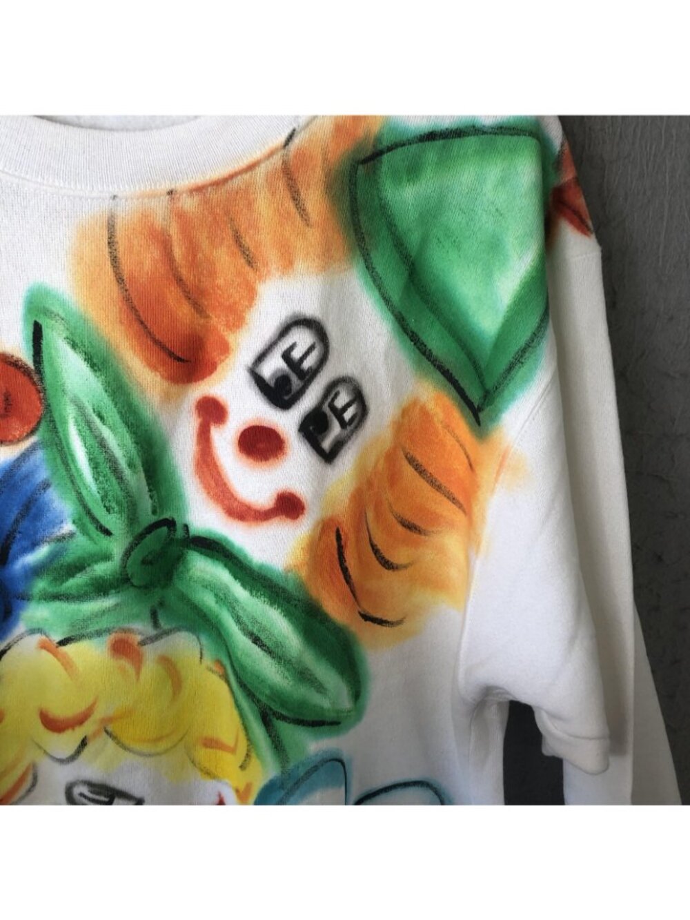 Clown Sweatshirt Womens L Multicolor Airbrush Graphic Fleece USA Circus Party - Picture 2 of 15